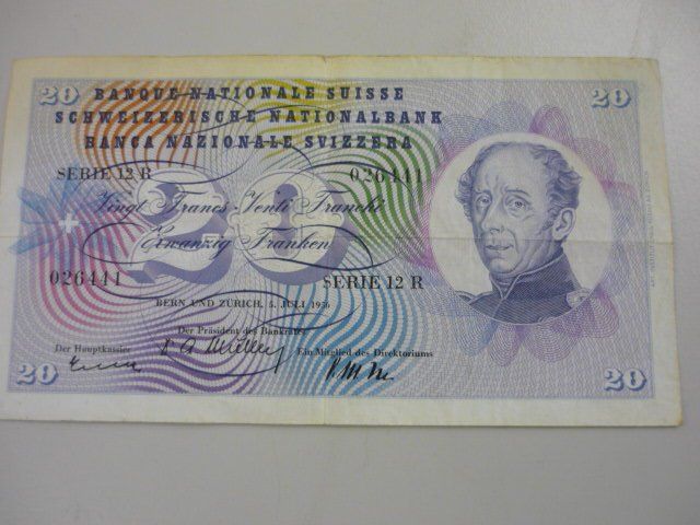 20 er Note Zwanzigernote 20Franken 1956 Edelweiss Kaufen auf Ricardo