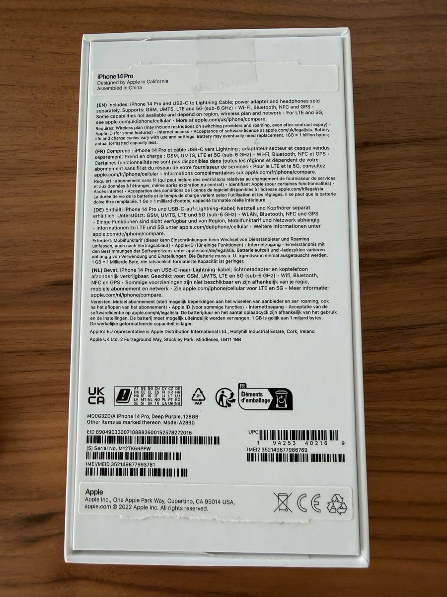 Apple Portables: Iphone 14 Pro Dunkellila – D'occasion à Höri par Caserta01 5