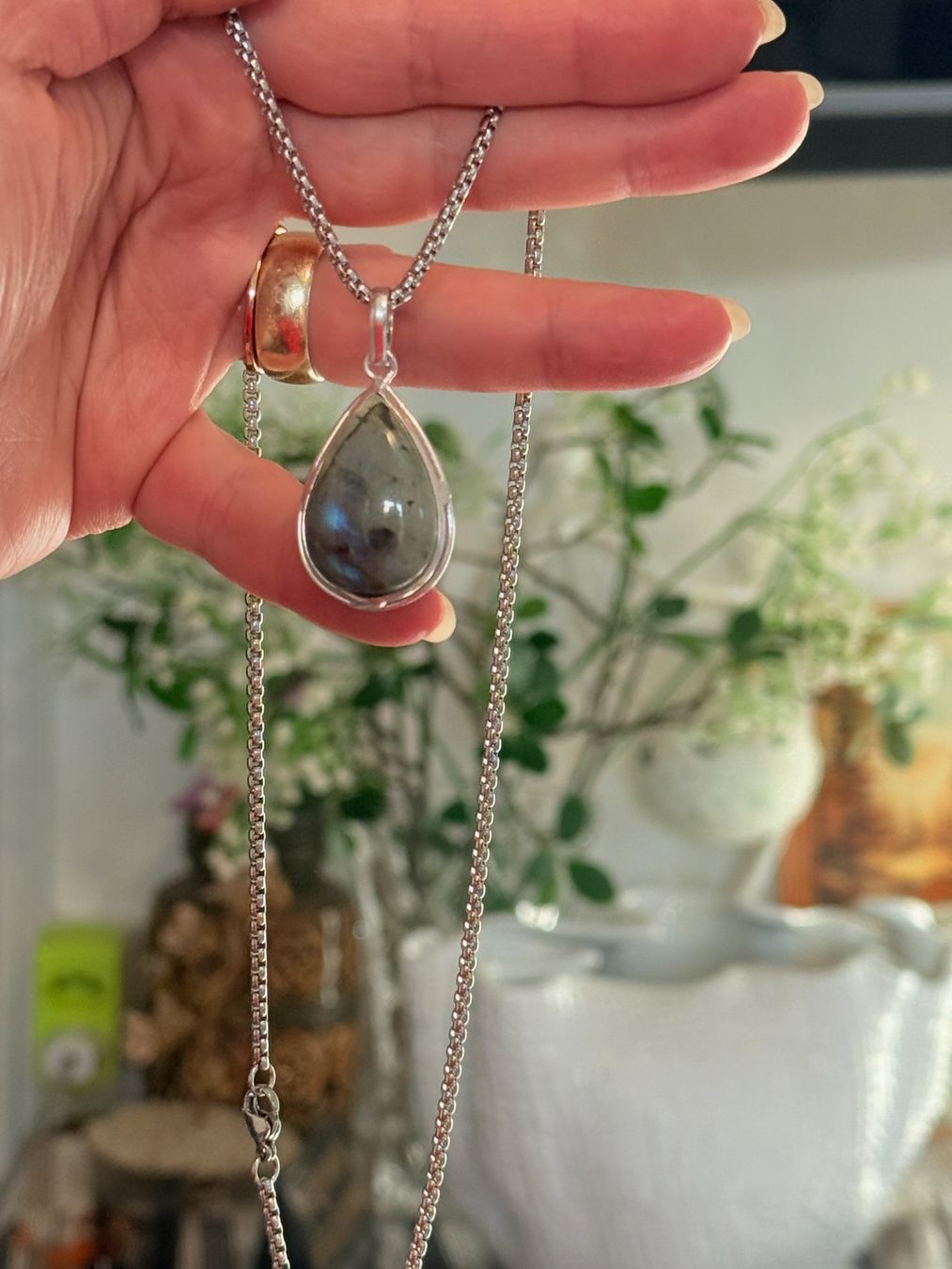 Catenine: Collier élégant avec Labradorite véritable, neuf! – Nuovo e nell'imballaggio originale da Genève venduto da AGBERG 9