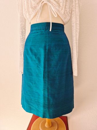 MONSOON ROCK JUPE SEIDE SILK SOIE 38 40 42 PETROL, TOP