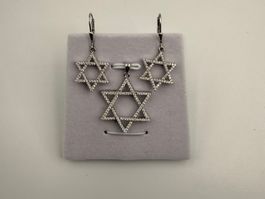 Davidstern Set Silber 925 Zirkonia