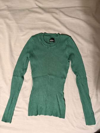 Even&Odd grüner Rippstrick-Pullover (Gr. S)
