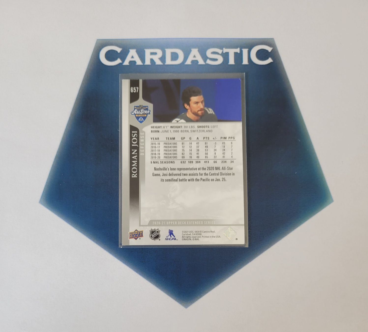 NHL Carte collezionabili: Roman Josi NHL 2020-21 Upper Deck – Usato da Laufen venduto da Cardastic 1