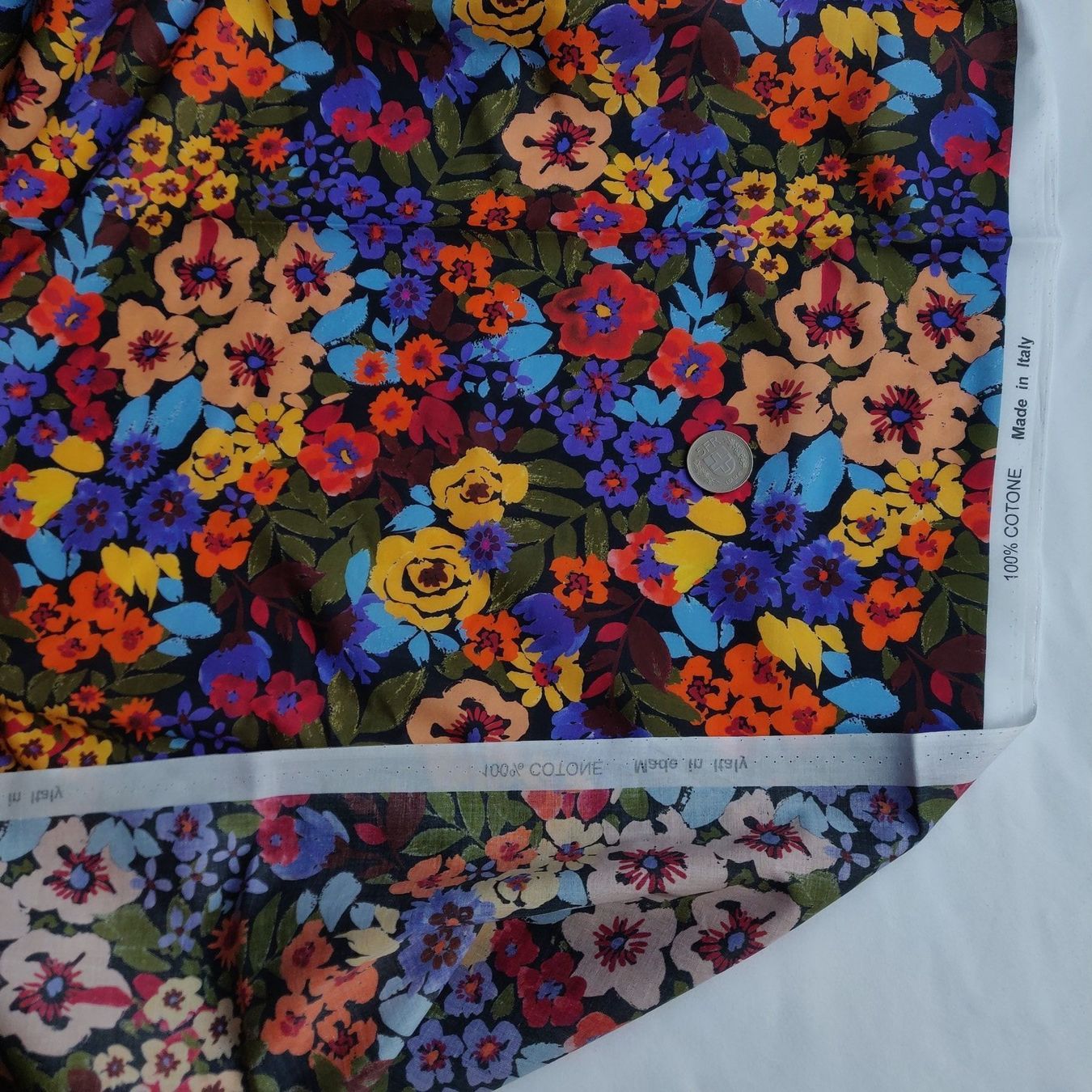 Stoffe: Designer Baumwolle leicht 2.00mx1.40m Multifiori – Neu (gemäss Beschreibung) aus Lufingen von Voyager7 5