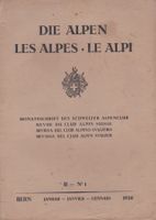 DIE ALPEN - LES ALPS - LE ALPI jan 1926 RIVISTA CLUB ALPINO
