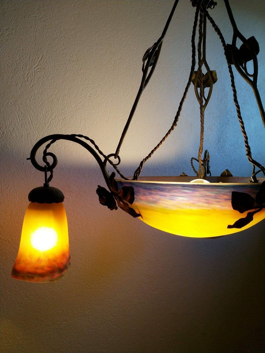 Müller Lampadari & plafoniere: Muller Freres Art Nouveau Leuchter – Difettoso da stettlen venduto da VintageBern_ch 8