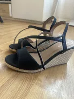 Sandalen Anna Field Keilabsatz schwarz Grösse 38 neu