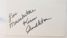 Karen Pendleton 1946-2019 Autogramm signiert Karte 7x10cm