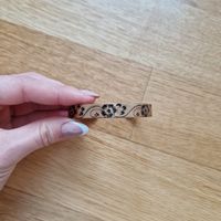 Armreif Armcuff bronze Blumen schwarz