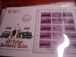 2 FDC Grossbrief 1982, Bogen Gotthard, o Airolo/Göschenen