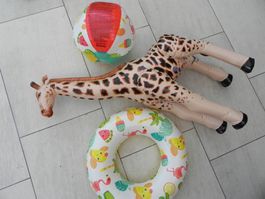 Giraffe, Schwimmring & Ball aufblasbare Spielsachen ☀️🌴🦒.
