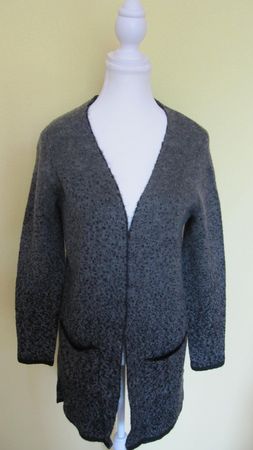 Damen Strickjacke/Cardigan, grau meliert mit Taschen, Gr. L