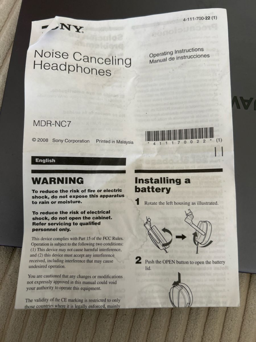 Sony Kopfhörer: Sony MDR-NC7 casque antibruit, usure coussinets à changer – Gebraucht aus Martigny von lovejess 3