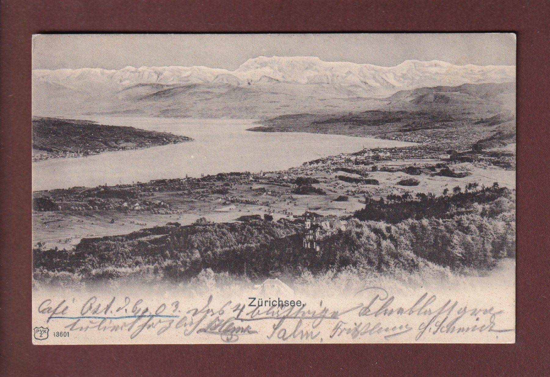 Cartoline postali: ZÜRICHSEE - 1903 – Usato da Pully venduto da nicecards