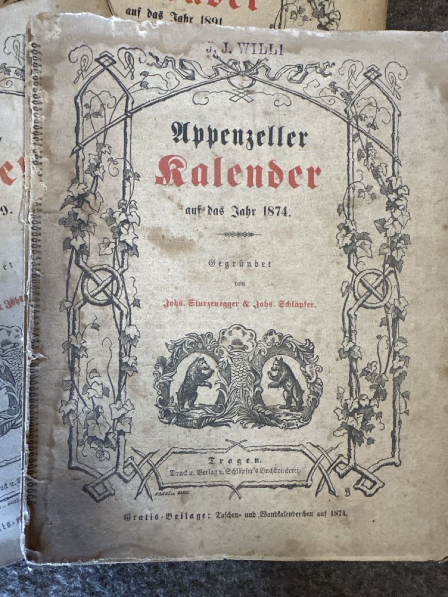 Calendari: Antike Appenzeller Kalender – Usato da Baar venduto da Hillsboro 1