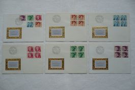 1969 Portraits I 6 FDC Satz & 4er-Blocks SBK 471 - 475