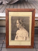 Scuola Neoclassica XIXe s, ritratto di ragazza di profilo