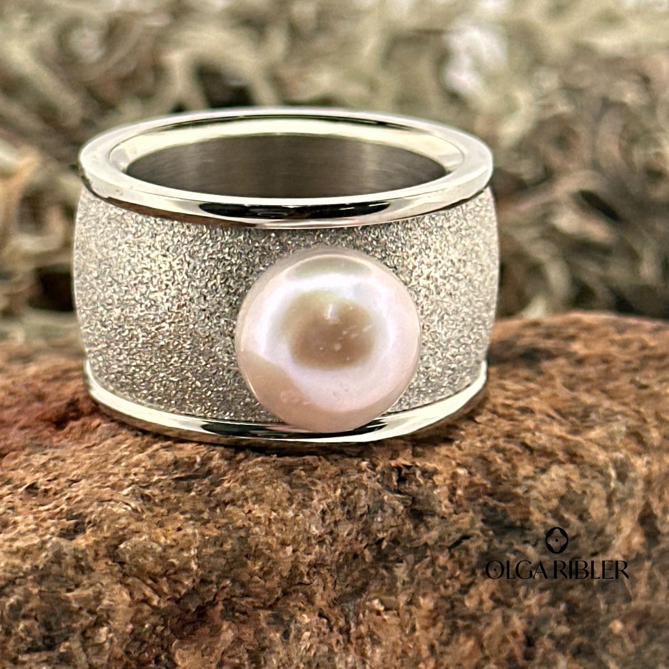 Olga Ribler Ringe: Edelstahlring mit Perle, Gr. 61 – Neu (gemäss Beschreibung) aus Luzern von MonikaS03 2