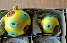 Weihnachtsdeko, Weihnachtskugeln grüne Kreise Glas (2 Stk)