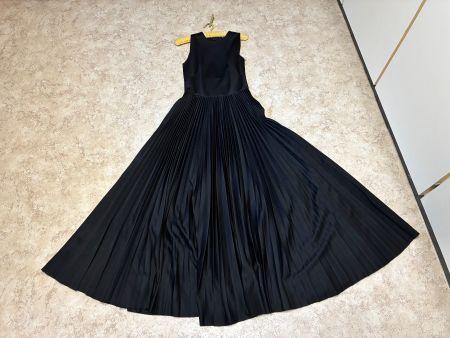 Damen Designer Kleid schwarz plissiert Vintage / 80ziger