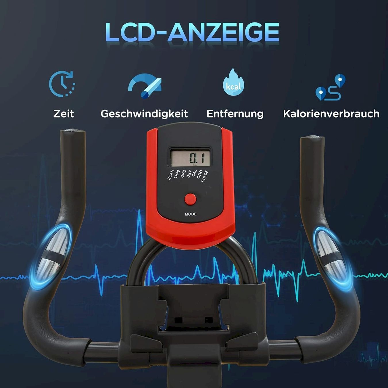Hometrainer: HOMCOM Indoor Bike Trainer Schwarz+Rot – Nuovo e nell'imballaggio originale da Bottighofen venduto da zaap 3