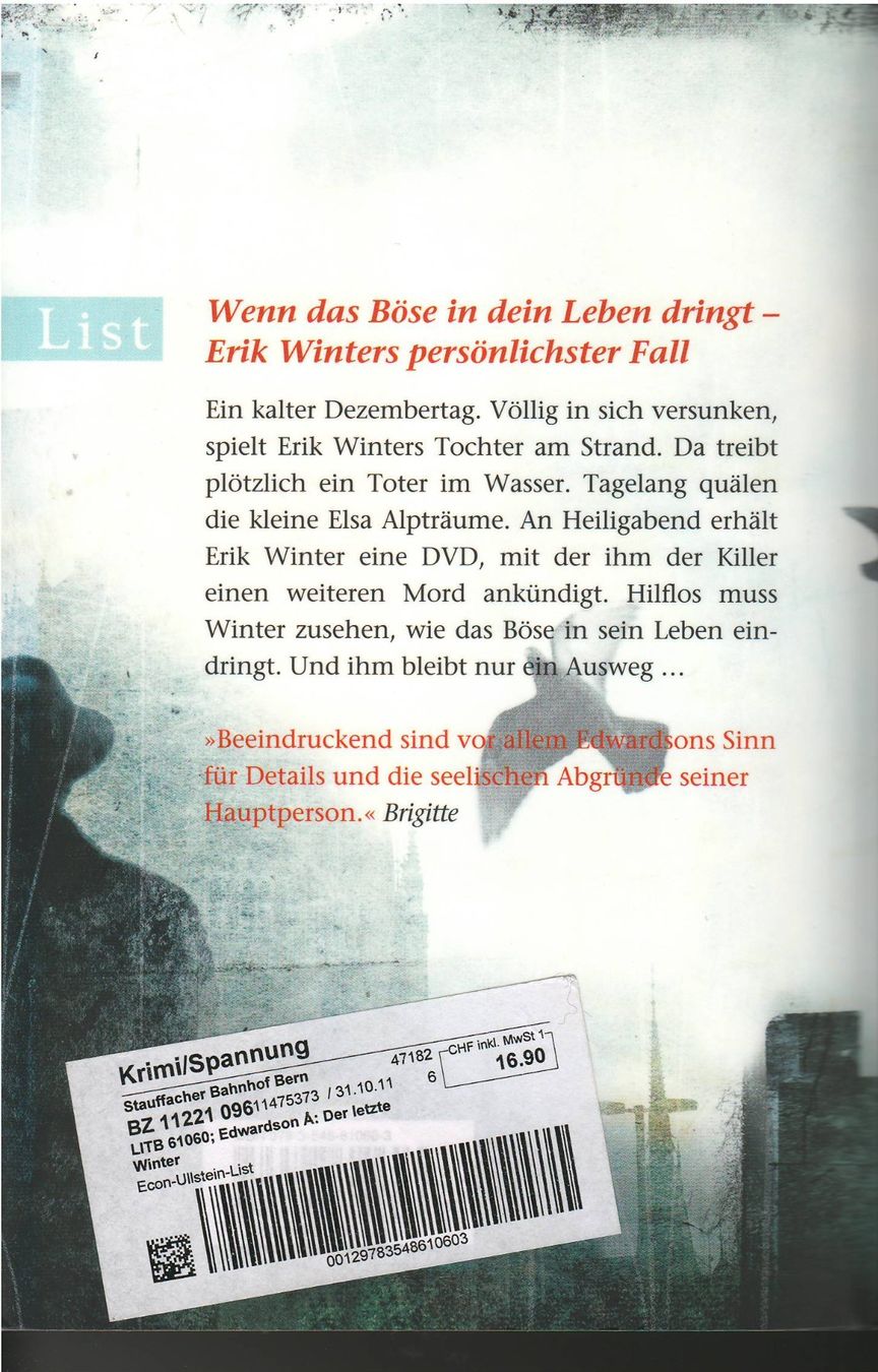 Libri: Ake Edwardson  -  Der letzte Winter – Usato da Lyss venduto da Zon 1