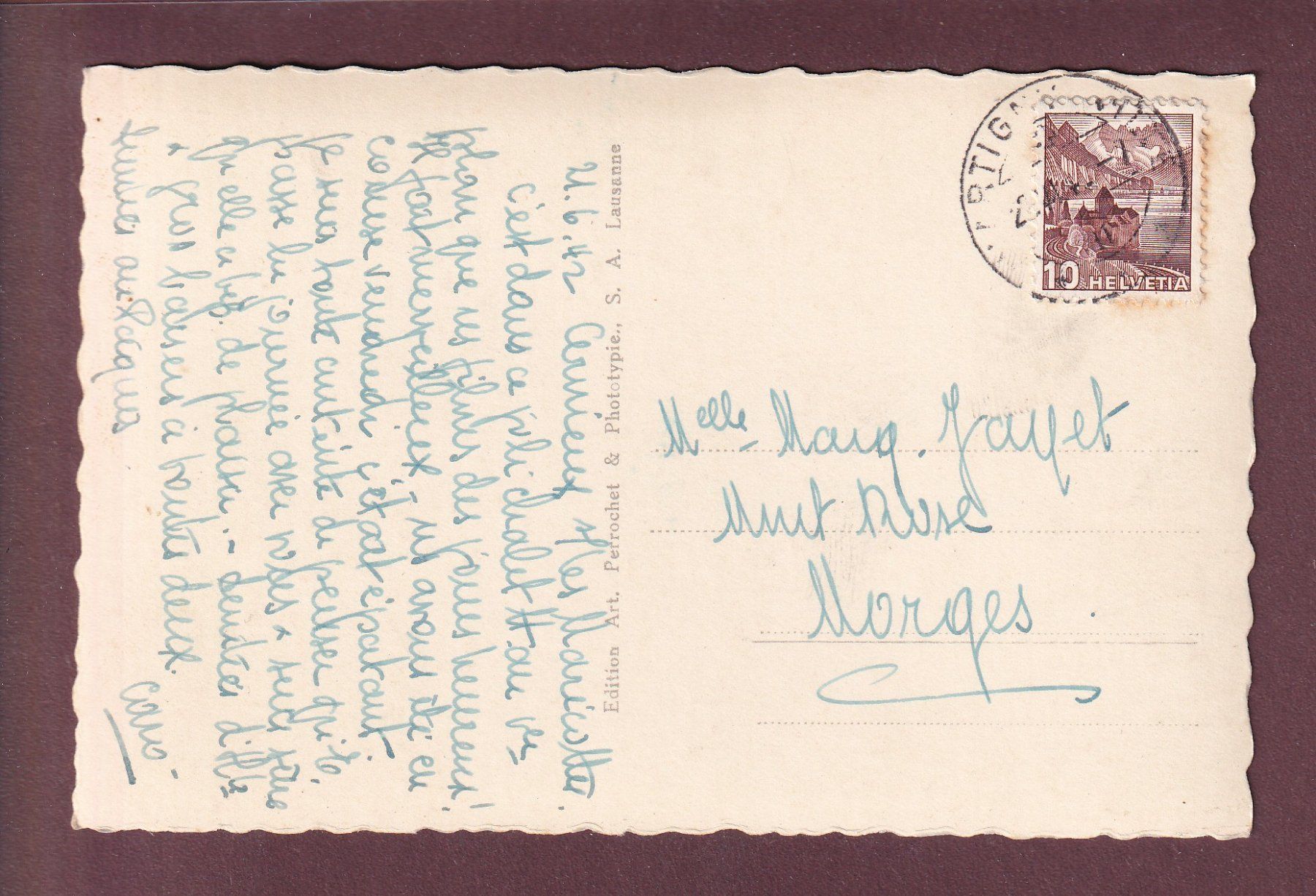 Cartoline postali: CERNIEUX et la Barmaz - 1942 – Usato da Pully venduto da nicecards 1