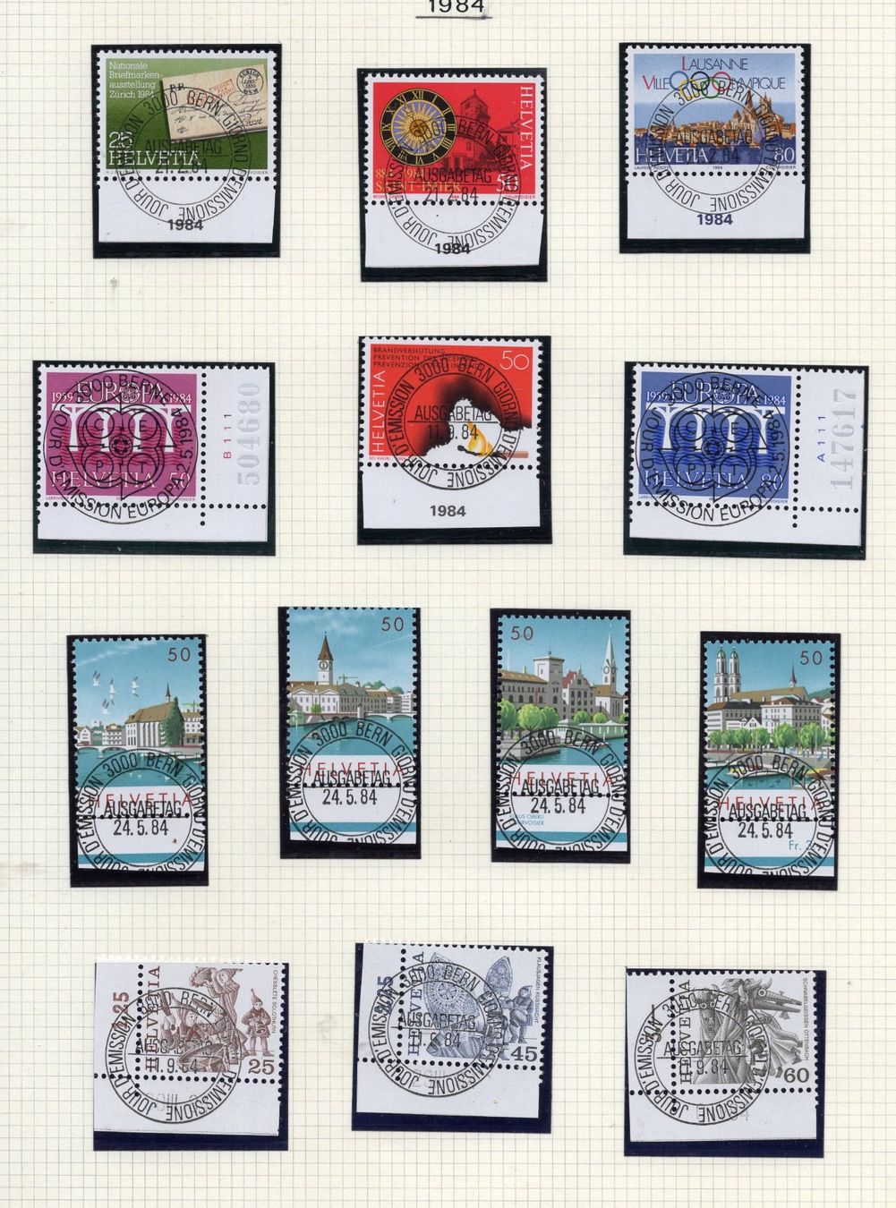 Alle Briefmarken: R2566  /  1983-1985 obl. centrales 1er jour – Neu (gemäss Beschreibung) aus Ste-Croix von MONT-TAGNAC 1