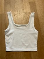 Weisses Top, Feinripp Baumwolle, Grösse S/36