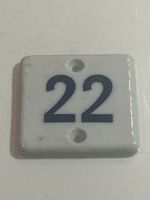 Nummernschild Hausnummer 22 Porzellan quadratisch (S13)