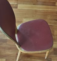 Stuhl Holz Leder rot guter Zustand