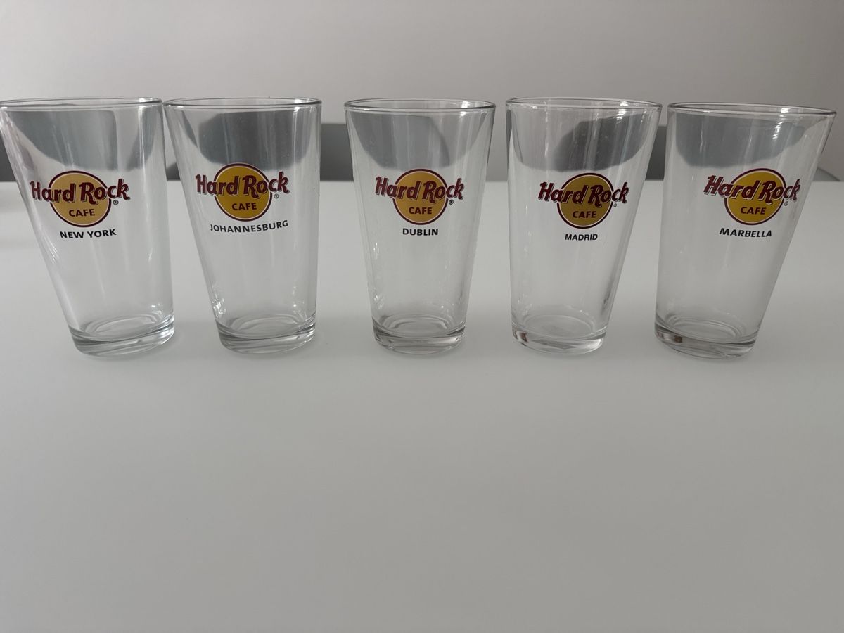 Hard Rock Cafe Bicchieri: Hard Rock grosse Trinkgläser 5 Stk. – Usato da Oberglatt ZH venduto da cyringo