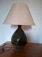 Grande lampe en céramique émaillée, vert profond, 70 cm