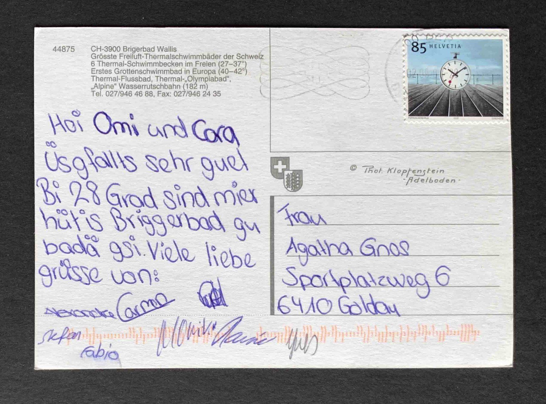 Ansichtskarten: AK Briegerbad Wallis – Gebraucht aus Goldau von artelier1 1