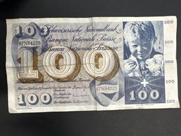 100 Fr.-Note Schweiz 1972