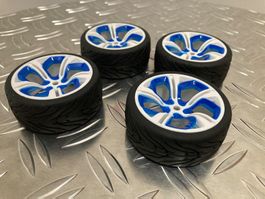 Radsatz 1:10 (On-Road) weiss blau 26mm Neu!      LIQUIDATION
