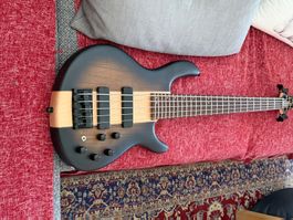 1 x Cort C5 Plus OVMH 5-String Bass, Antique Brown Burst