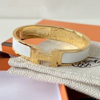 Hermès Clic H Bracelet White & Gold ✨