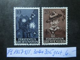 FL 1957 Nr. 304+305 gestempelt