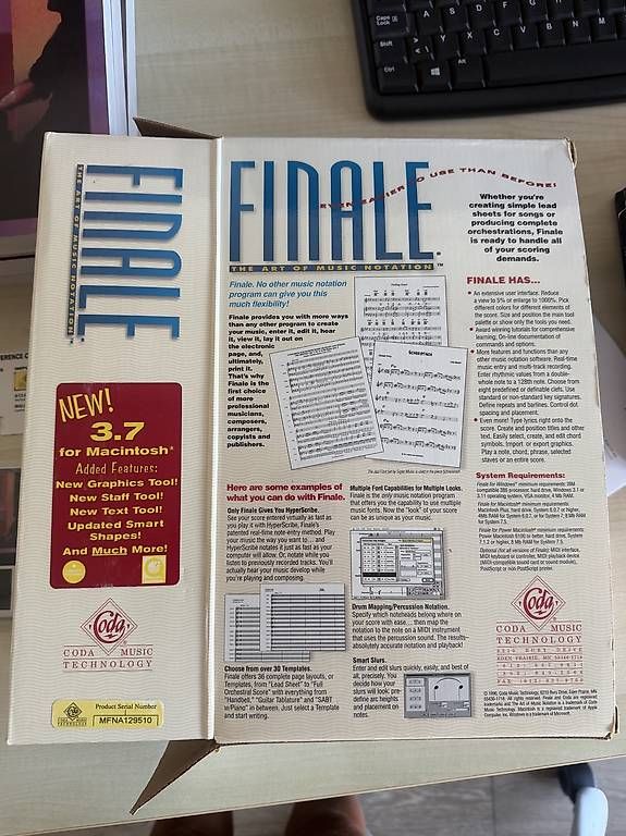 Software: Logiciel Finale 3.7 pour Macintosh – Usato da Corcelles-Payerne venduto da ano_rhf8 2