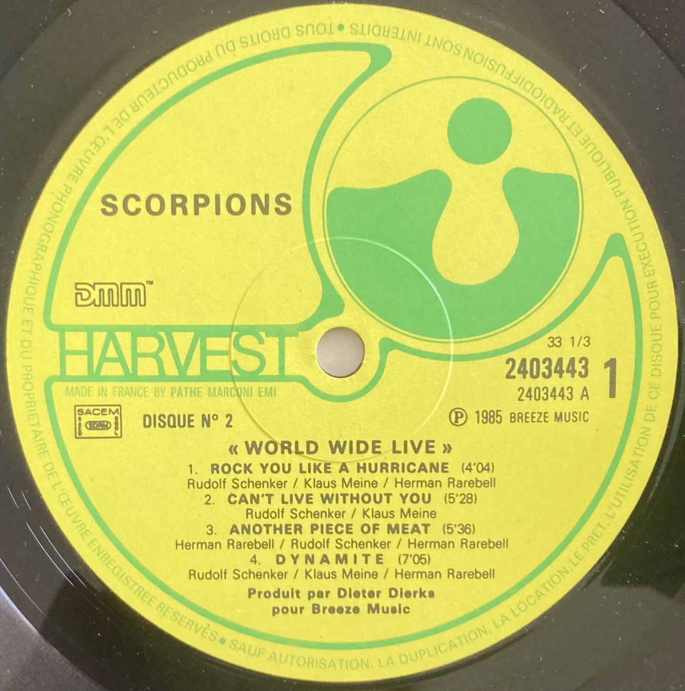 Vinyles: SCORPIONS - WORLD WIDE LIVE – D'occasion à Poliez-Pittet par Newtown-Records 4