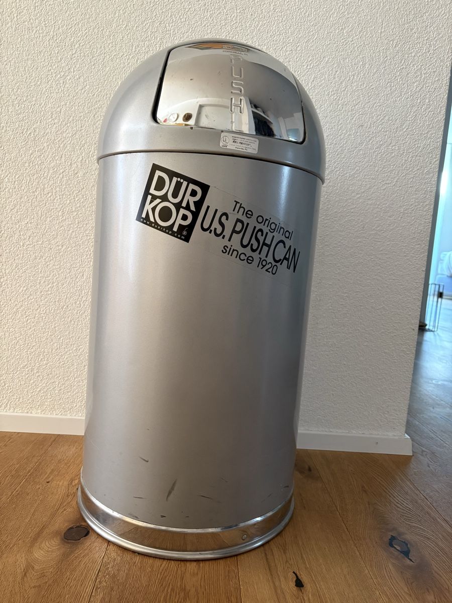 Abfalleimer: Abfallbehälter Dürkop US Push Can silber gebraucht – Gebraucht aus Münsingen von Stephu3