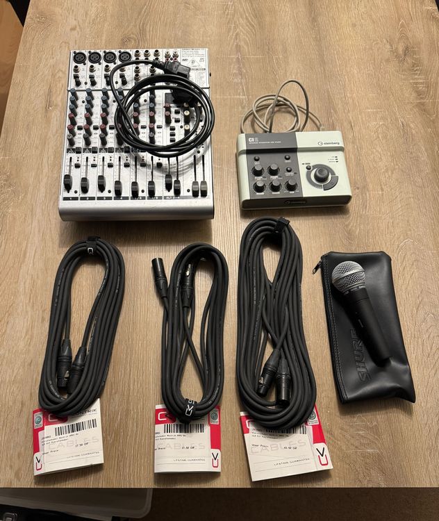 Behringer Mischpult; Shure Mikrofon; Steinberg Interface Kaufen auf