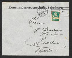 Solothurn illustrierter Brief Konsumgenossenschaft 10.7.1929