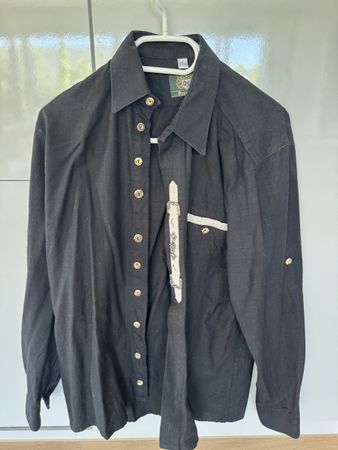 Schwarzes Trachtenhemd, Gr. S (37/38), Top Zustand!
