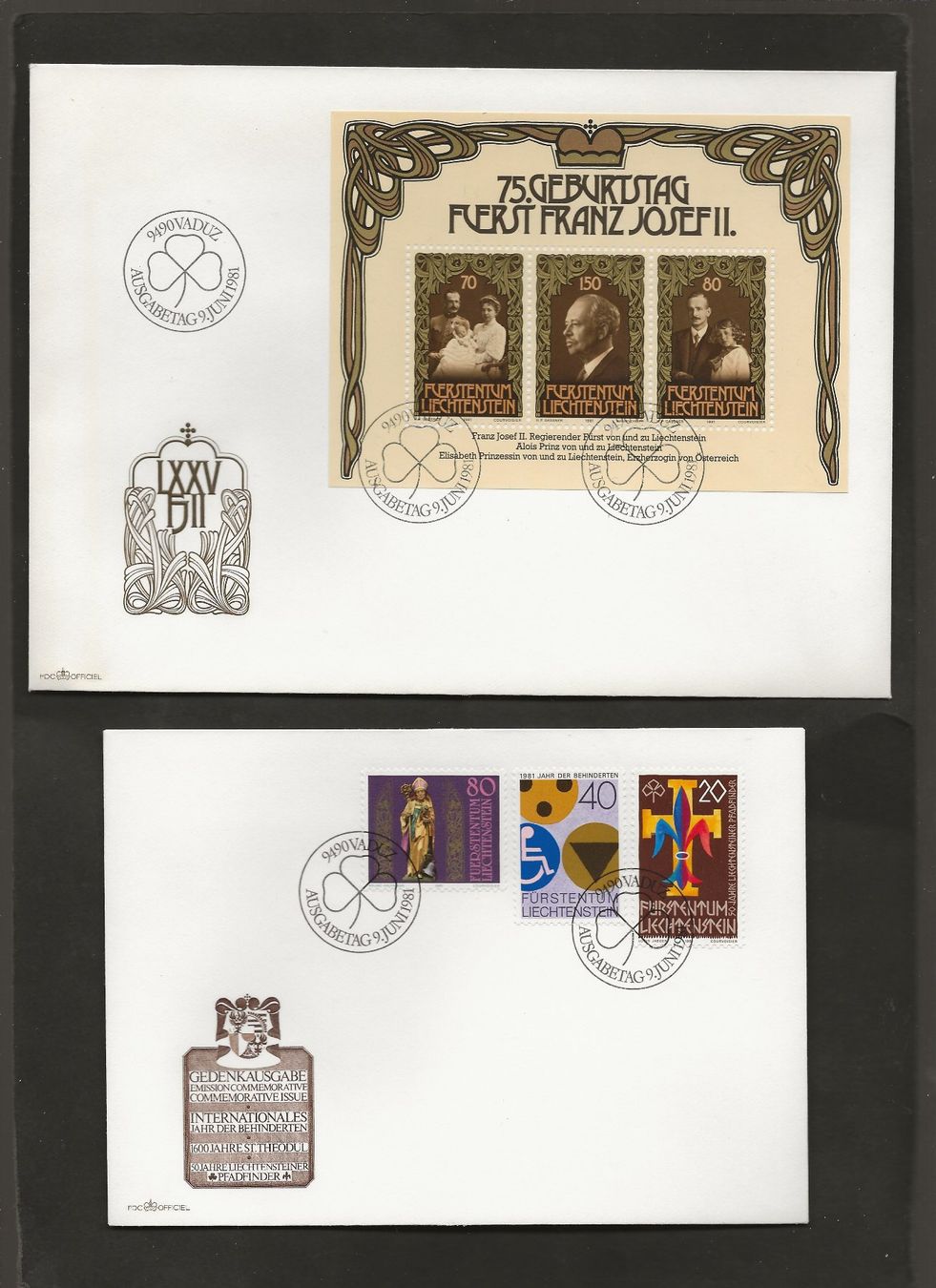Tutti i francobolli: 16 FDC Liechtenstein 1980 bis 1982 – Usato da Au ZH venduto da xelagreb01 5