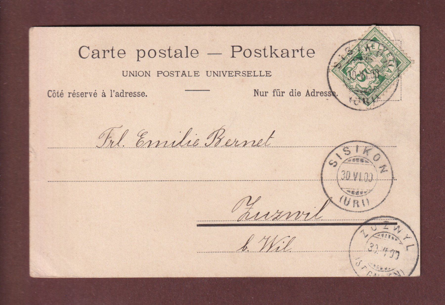 Cartoline postali: AXENSTRASSE - 1900 CPN // Eckbug mit Riss // – Usato da Pully venduto da nicecards-shop 1