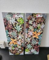 2x Wandbilder Sukkulenten, Canvas-Art, 77x27cm