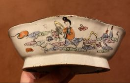 Bol chinois ancien en porcelaine ROC période 15.5L*5.5H