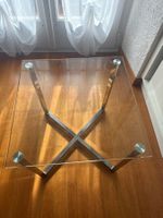 Beistelltisch Glas mit Metallgestell 45 x 45 cm
